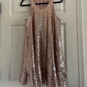 Lauren Conrad Rose Gold Swing Dress Sz 10
